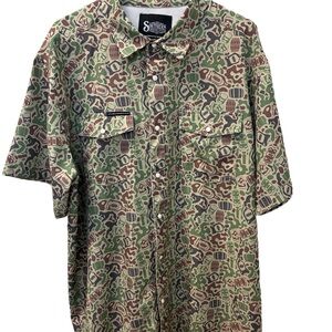Southern Drinking Club Short-Sleeve Printed Button-Snap Down Shirt.